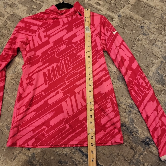 Nike Pro Hyperwarm 3.0 Mock Pink Spell out pullover zip shoulder size XL youth - Picture 4 of 16